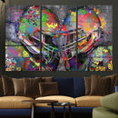 Graffiti Football Helmets Wall Art Canvas Print, Urban by MyGreatCanvas | Canvas Wall Art Prints | Photo Prints & Wall Decor