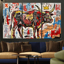 Texas Bull Wall Art Canvas Print, Abstract Graffiti Bull by MyGreatCanvas | Canvas Wall Art Prints | Photo Prints & Wall Decor