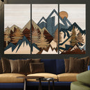 Wood Style Mountain Wall Art Canvas Print, Layered Wood by MyGreatCanvas | Canvas Wall Art Prints | Photo Prints & Wall Decor