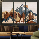 Layered Wooden Mountain Wall Art Canvas Print, Modern Rustic by MyGreatCanvas | Canvas Wall Art Prints | Photo Prints & Wall Decor