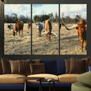 Texas Longhorn Wall Art Canvas Print, Western Ranch Cattle by MyGreatCanvas | Canvas Wall Art Prints | Photo Prints & Wall Decor