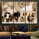 Western Longhorn Herd Wall Art Canvas Print, Sepia Texas by MyGreatCanvas | Canvas Wall Art Prints | Photo Prints & Wall Decor
