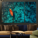Turquoise Ocean Boat Wall Art Canvas Print by MyGreatCanvas | Canvas Wall Art Prints | Photo Prints & Wall Decor