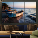 Coastal Fishing Boats Wall Art Canvas Print, Sunset Beach by MyGreatCanvas | Canvas Wall Art Prints | Photo Prints & Wall Decor