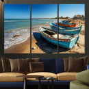 Coastal Fishing Boats Wall Art Canvas Print, Sunset Beach by MyGreatCanvas | Canvas Wall Art Prints | Photo Prints & Wall Decor