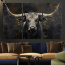 Rustic Longhorn Bull Wall Art Canvas Print – Vintage Western by MyGreatCanvas | Canvas Wall Art Prints | Photo Prints & Wall Decor