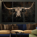 Vintage Longhorn Bull Wall Art Canvas Print – Rustic Western by MyGreatCanvas | Canvas Wall Art Prints | Photo Prints & Wall Decor