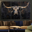 Abstract Longhorn Bull Wall Art Canvas Print – Rustic by MyGreatCanvas | Canvas Wall Art Prints | Photo Prints & Wall Decor