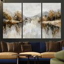 Neutral Abstract Lake Landscape Wall Art Canvas Print by MyGreatCanvas | Canvas Wall Art Prints | Photo Prints & Wall Decor