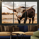 Texas Longhorn Bull Rustic Wall Art Canvas Print, Western by MyGreatCanvas | Canvas Wall Art Prints | Photo Prints & Wall Decor