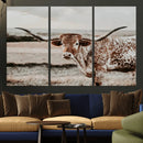 Texas Longhorn Bull Rustic Wall Art Canvas Print by MyGreatCanvas | Canvas Wall Art Prints | Photo Prints & Wall Decor