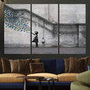 Banksy Girl with Butterflies Street Art Wall Art Canvas by MyGreatCanvas | Canvas Wall Art Prints | Photo Prints & Wall Decor