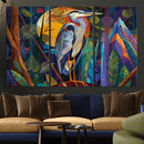Colorful Heron Wall Art Canvas Print Tropical Bird Abstract by MyGreatCanvas | Canvas Wall Art Prints | Photo Prints & Wall Decor