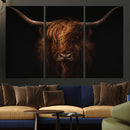 Highland Cow Wall Art Canvas Print – Moody Dark Rustic by MyGreatCanvas | Canvas Wall Art Prints | Photo Prints & Wall Decor