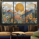 Boho Mountain Landscape Large Wall Art, Horizontal Gold by MyGreatCanvas | Canvas Wall Art Prints | Photo Prints & Wall Decor