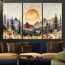 Boho Mountain Landscape Large Wall Art, Horizontal Gold by MyGreatCanvas | Canvas Wall Art Prints | Photo Prints & Wall Decor