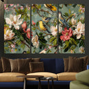 Vintage Birds and Flowers Wide Wall Art: Extra Large by MyGreatCanvas | Canvas Wall Art Prints | Photo Prints & Wall Decor