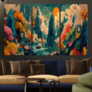 Colorful Japanese Landscape Print: Maximalist Panoramic Wall by MyGreatCanvas | Canvas Wall Art Prints | Photo Prints & Wall Decor
