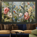 Vintage Birds and Flowers Wall Art Canvas Print, Botanical by MyGreatCanvas | Canvas Wall Art Prints | Photo Prints & Wall Decor