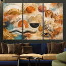 Geometric Boho Abstract Wall Art Canvas Print, Orange Blue by MyGreatCanvas | Canvas Wall Art Prints | Photo Prints & Wall Decor