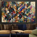 Geometric Abstract Wall Art Canvas Print, Orange Blue by MyGreatCanvas | Canvas Wall Art Prints | Photo Prints & Wall Decor
