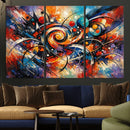 Geometric Abstract Wall Art Canvas Print, Orange Blue by MyGreatCanvas | Canvas Wall Art Prints | Photo Prints & Wall Decor