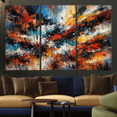 Lyrical Abstrac Wall Art Canvas Print, Orange Blue Abstract by MyGreatCanvas | Canvas Wall Art Prints | Photo Prints & Wall Decor