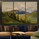 Konrad Petrides Sexten Village Canvas Print, Alpine Mountain Valley Painting, Dolomites Landscape Art by MyGreatCanvas | Canvas Wall Art Prints | Photo Prints & Wall Decor