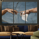Funny Bathroom Canvas Wall Art, Michelangelo Creation of by MyGreatCanvas | Canvas Wall Art Prints | Photo Prints & Wall Decor