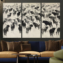 Longhorn Cattle Canvas Wall Art, Black White Stampede Ink by MyGreatCanvas | Canvas Wall Art Prints | Photo Prints & Wall Decor