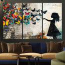 Banksy Butterfly Girl Wall Art Canvas Print, Framed Street by MyGreatCanvas | Canvas Wall Art Prints | Photo Prints & Wall Decor