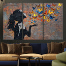 Urban Banksy Butterfly Girl Wall Art Canvas Print, Framed by MyGreatCanvas | Canvas Wall Art Prints | Photo Prints & Wall Decor