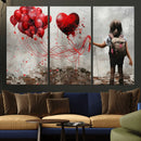 Girl Graffiti Wall Art Canvas Print, Red Balloon Heart by MyGreatCanvas | Canvas Wall Art Prints | Photo Prints & Wall Decor