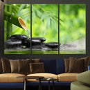 Bamboo Water Flow Black Stone Canvas | Zen Spa Nature by MyGreatCanvas | Canvas Wall Art Prints | Photo Prints & Wall Decor