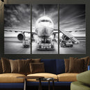Airplane Wall Art Canvas Print, Black and White Jet Aircraft by MyGreatCanvas | Canvas Wall Art Prints | Photo Prints & Wall Decor