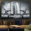 Propeller Plane Wall Art Canvas Print, Black and White by MyGreatCanvas | Canvas Wall Art Prints | Photo Prints & Wall Decor