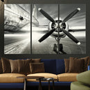 Vintage Airplane Wall Art Canvas Print, Black and White by MyGreatCanvas | Canvas Wall Art Prints | Photo Prints & Wall Decor