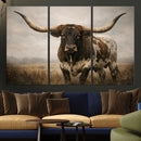 Longhorn Bull Wall Art Canvas Print, Western Farmhouse by MyGreatCanvas | Canvas Wall Art Prints | Photo Prints & Wall Decor
