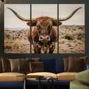 Texas Longhorn Bull Wall Art Canvas Print, Western Farmhouse by MyGreatCanvas | Canvas Wall Art Prints | Photo Prints & Wall Decor