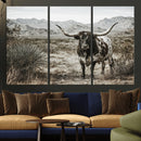 Texas Longhorn Bull Wall Art Canvas Print, Western Farmhouse by MyGreatCanvas | Canvas Wall Art Prints | Photo Prints & Wall Decor