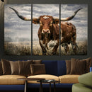 Texas Longhorn Canvas Wall Art Western Bull Desert Moody by MyGreatCanvas | Canvas Wall Art Prints | Photo Prints & Wall Decor