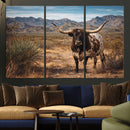 Texas Longhorn Canvas Wall Art Western Bull Desert Moody by MyGreatCanvas | Canvas Wall Art Prints | Photo Prints & Wall Decor