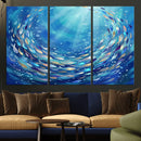 School of Fish Canvas Print | Blue Ocean Underwater Wall Art by MyGreatCanvas | Canvas Wall Art Prints | Photo Prints & Wall Decor