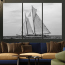 Vintage Sailboat Wall Art Canvas Print, Black and White by MyGreatCanvas | Canvas Wall Art Prints | Photo Prints & Wall Decor