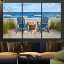 Large Beach Canvas Wall Art Coastal Adirondack Chairs Ocean by MyGreatCanvas | Canvas Wall Art Prints | Photo Prints & Wall Decor