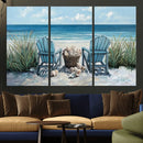 Beach Canvas Wall Art Coastal Adirondack Chairs Ocean by MyGreatCanvas | Canvas Wall Art Prints | Photo Prints & Wall Decor