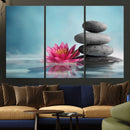 Zen Canvas Wall Art Lotus Flower Stacked Stones Teal Spa by MyGreatCanvas | Canvas Wall Art Prints | Photo Prints & Wall Decor