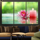 Zen Lotus Candle Canvas Wall Art Pink Spa Meditation by MyGreatCanvas | Canvas Wall Art Prints | Photo Prints & Wall Decor