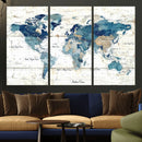 Watercolor World Map Canvas Wall Art Print – Abstract by MyGreatCanvas | Canvas Wall Art Prints | Photo Prints & Wall Decor