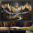 Abstract Mountain Wall Art Canvas Print Modern Landscape Painting Print